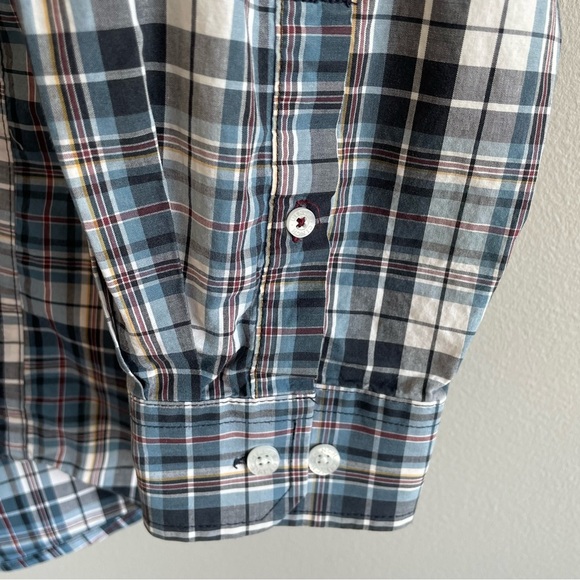 Cinch Men's Plaid Button Down Shirt Blue/Burgundy Size Large - Picture 7 of 9